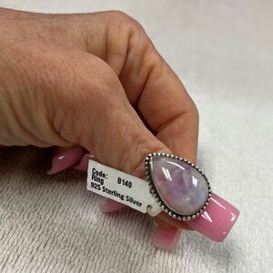 Pink Moonstone 925 Sterling Silver Ring